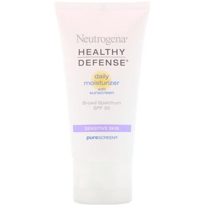 Купить Neutrogena Healthy Defense, дневной увлажняющий солнцезащитный крем широкого спектра защиты для чувствительной кожи, SPF 50, 50 мл (1, 7 жидк. унции)