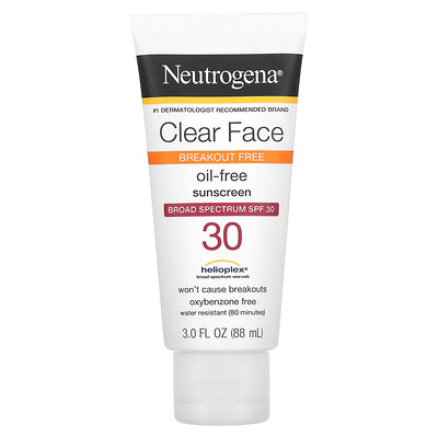 

Neutrogena Clear Face безмасляное солнцезащитное средство широкого спектра действия SPF 30 без отдушек 88 мл (3 жидк. Унции)