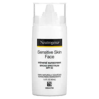 Neutrogena Минеральное солнцезащитное средство для чувствительной кожи лица, SPF 50, 40 мл (1,4 жидк. Унции)