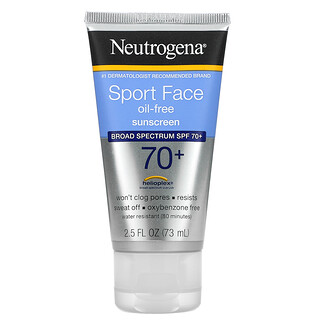 Neutrogena, Sport Face 无油抗晒霜，SPF 70+，2.5 液量盎司（73 毫升）