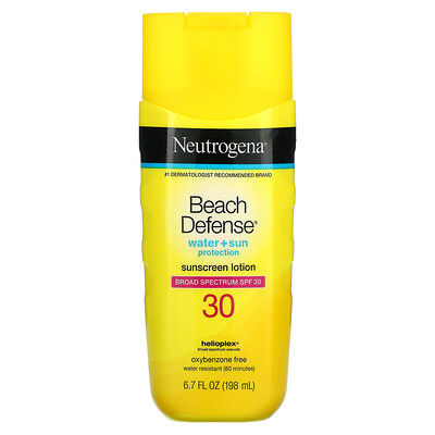 Купить Neutrogena Beach Defense, солнцезащитный лосьон, SPF 30, 198 мл (6, 7 жидк. унции)