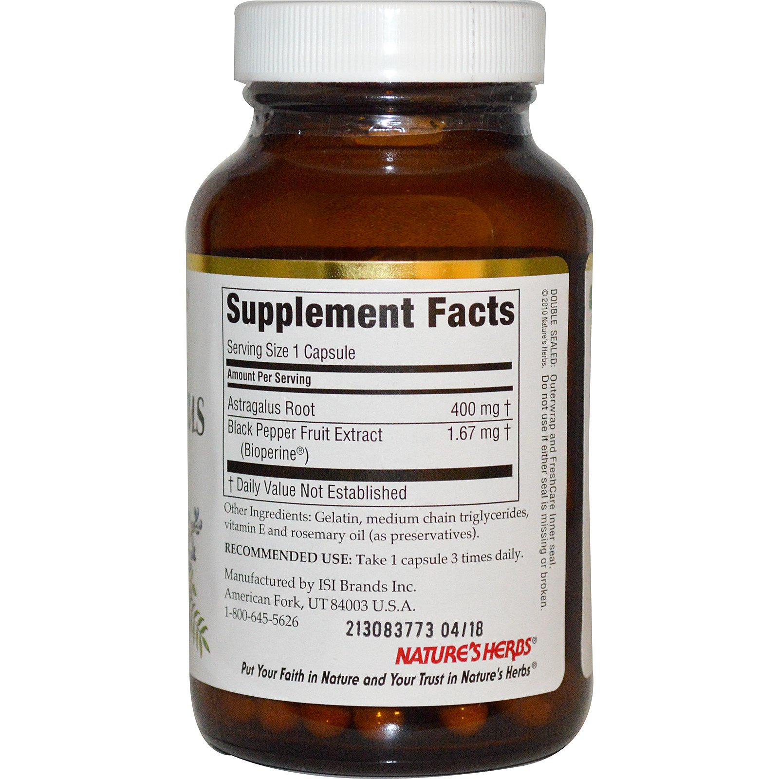 Nature's Herbs, Astragalus Root, 100 Capsules iHerb