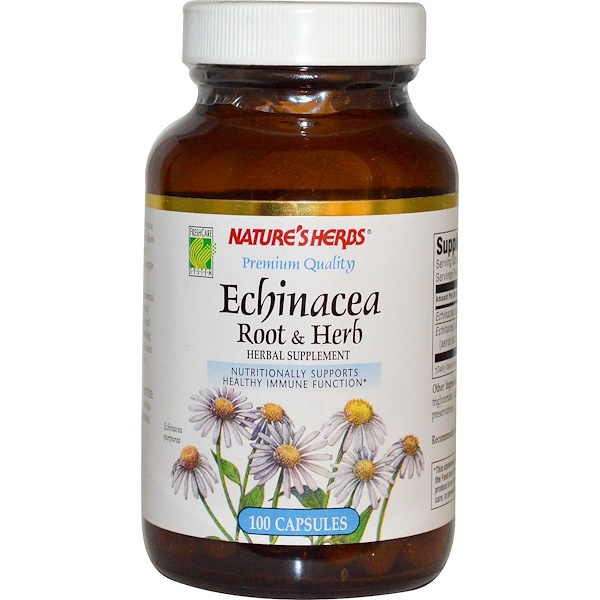 Nature's Herbs, Echinacea Root & Herb, 100 Capsules (Discontinued Item) 