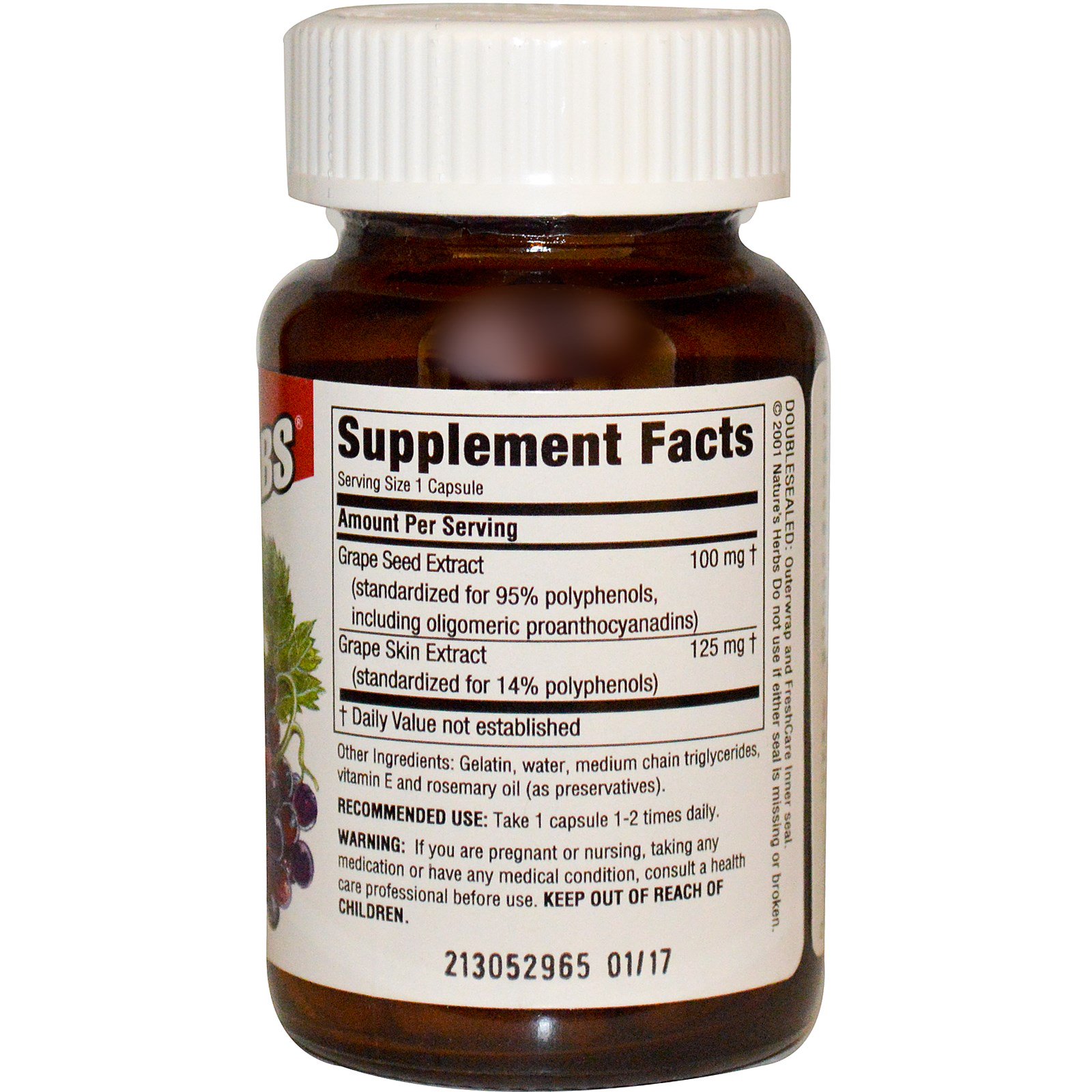 Nature's Herbs, Power Herbs, Grape SeedPower 100, 100 mg, 30 Capsules