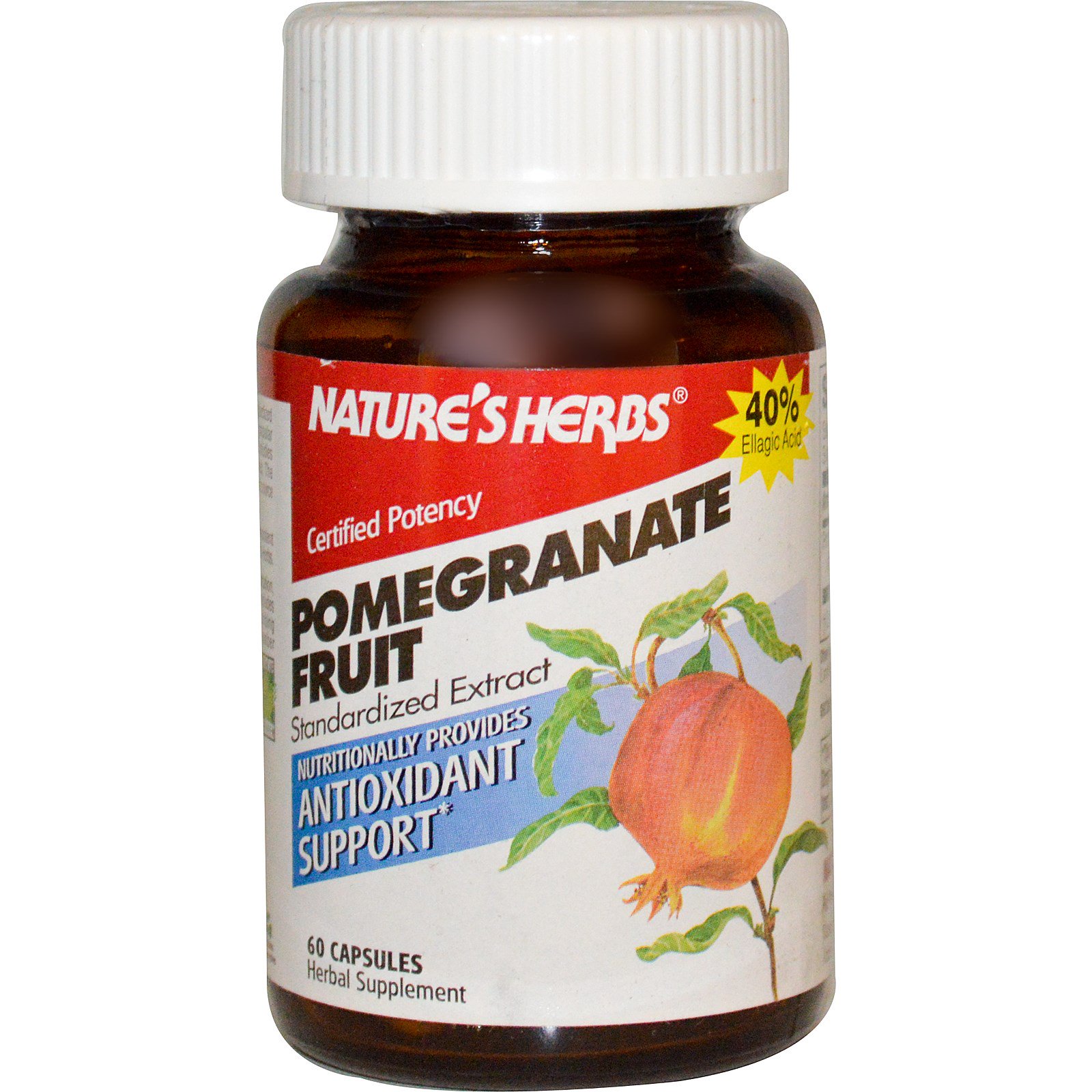 Nature's Herbs, Pomegranate Fruit Standardized Extract, 60 Capsules iHerb