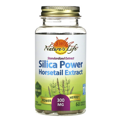 

Nature's Herbs Silica-Power, стандартизированный экстракт, 300 мг, 60 вегетарианских капсул