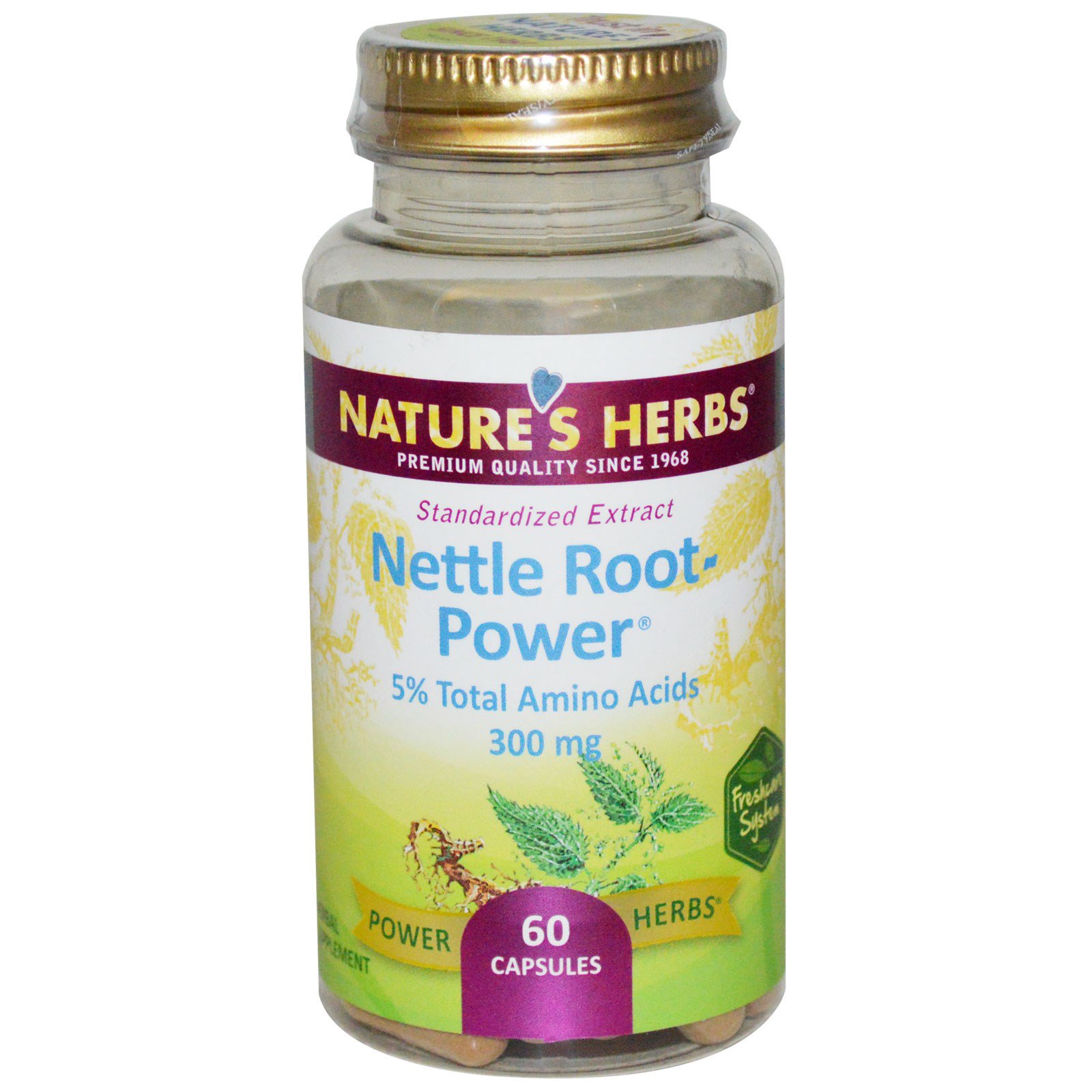 Nature's Herbs, Корень крапивы - сила, 300 мг, 60 капсул