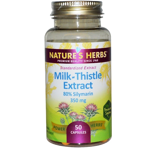 Nature's Herbs, MilkThistle Extract, 350 mg, 50 Capsules iHerb