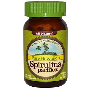 Купить Nutrex Hawaii, Pure Hawaiian Spirulina Pacifica, Nature's Multi-Vitamin, 500 mg, 100 Tablets  на IHerb