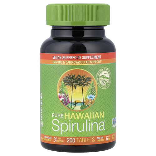 Nutrex Hawaii, Pure Hawaiian Spirulina®, reine hawaiianische Spirulina®, 500 mg, 200 Tabletten