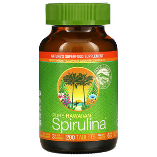 Nutrex Hawaii, Hawaiian Spirulina pura, 500 mg, 200 comprimidos