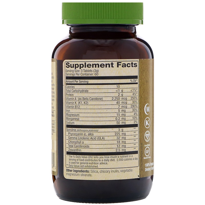 Nutrex Hawaii, Pure Hawaiian Spirulina, 3,000 mg, 180 Tablets