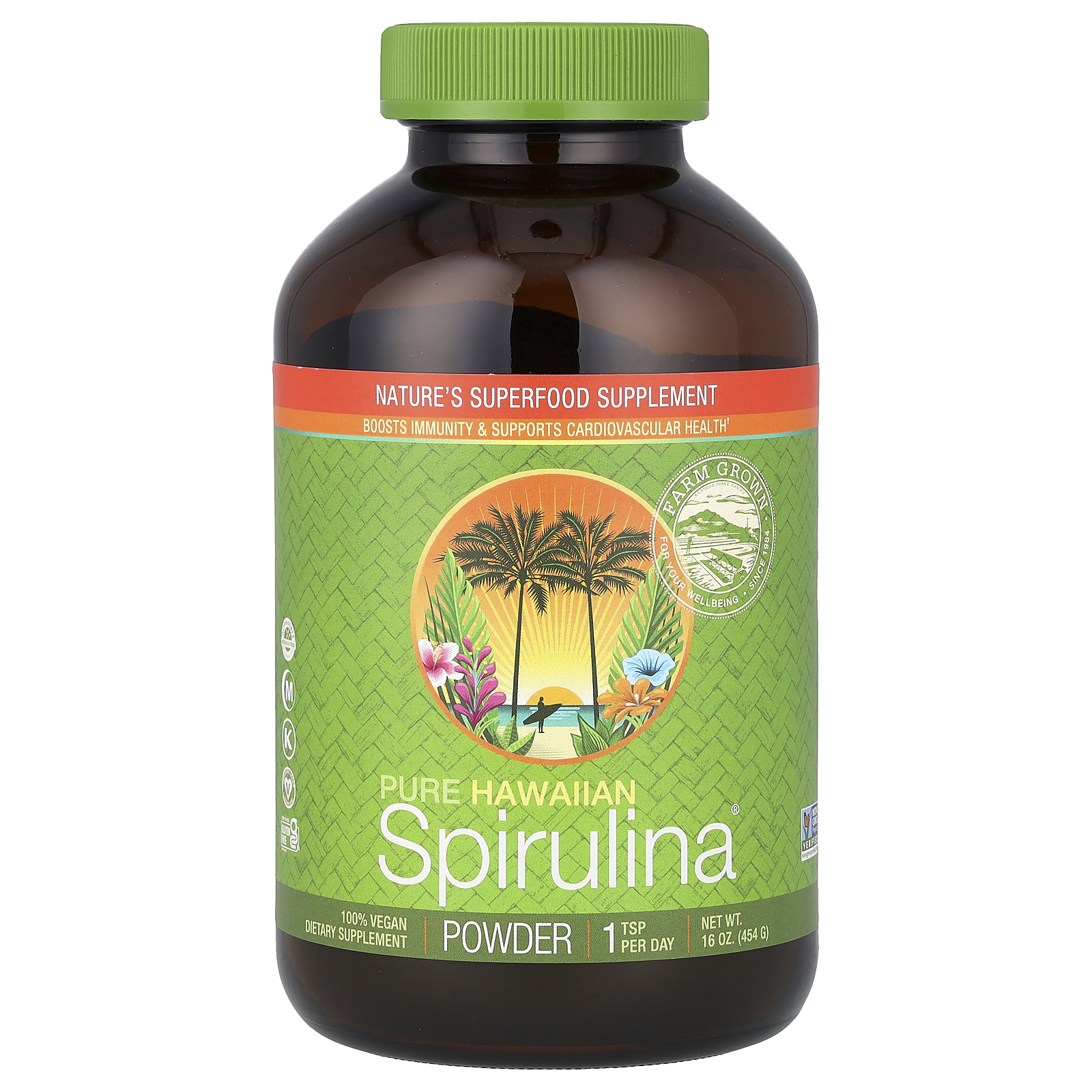Pure Hawaiian Spirulina, Powder, 16 oz (454 g)