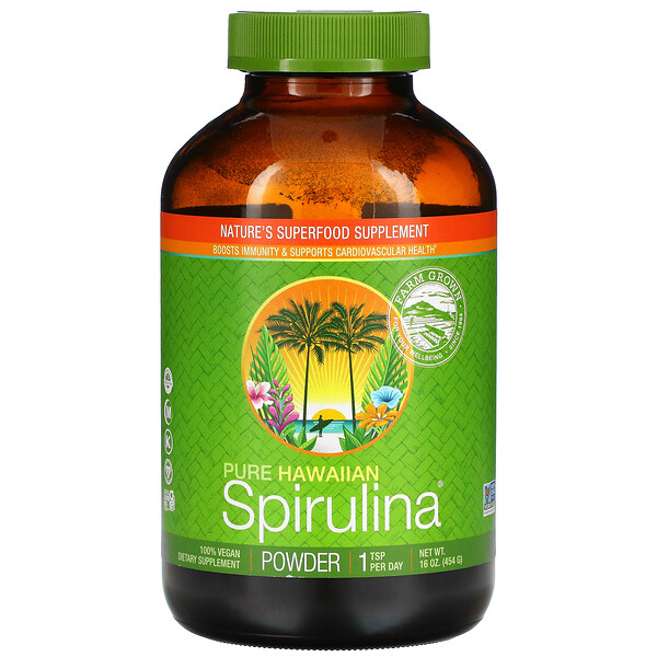 Pure Hawaiian Spirulina, Espirulina pura en polvo, 454 g (16 oz)