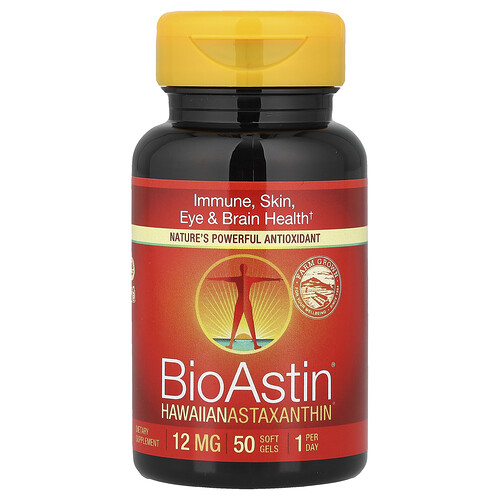 Nutrex Hawaii, BioAstin®, Hawaiian Astaxanthin, Suplemento de astaxantina, 12 mg, 50 cápsulas blandas