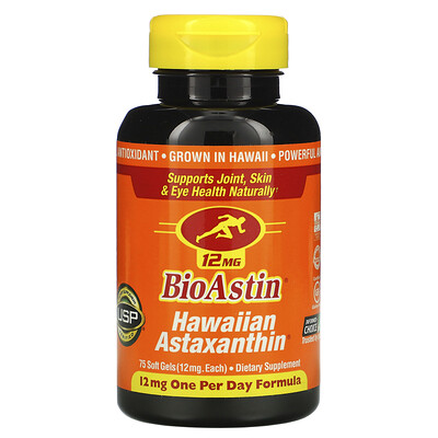 Nutrex Hawaii BioAstin, Hawaiian Astaxanthin, 12 mg, 75 Soft Gels