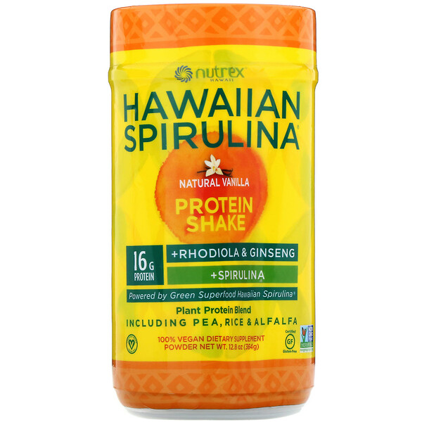 Nutrex Hawaii, Hawaiian Spirulina, Protein Shake, Natural Vanilla, 12.8