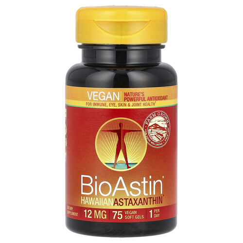 Nutrex Hawaii BioAstin®, Hawaiian Astaxanthin, 12 mg, 75 Vegan Soft Gels