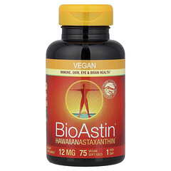 BioAstin®, гавайський астаксантин, 12 мг, 75 веганських капсул