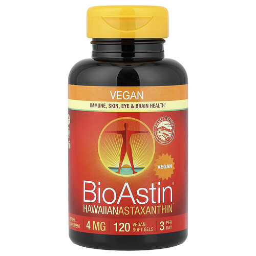 Nutrex Hawaii BioAstin®, Hawaiian Astaxanthin, 4 mg, 120 Vegan Soft Gels