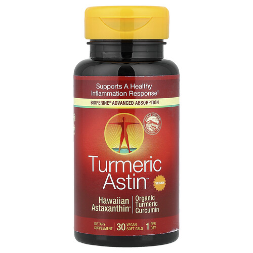 Nutrex Hawaii, Turmeric Astin™, Hawaiian Astaxanthin®, 30 Vegan Soft Gels