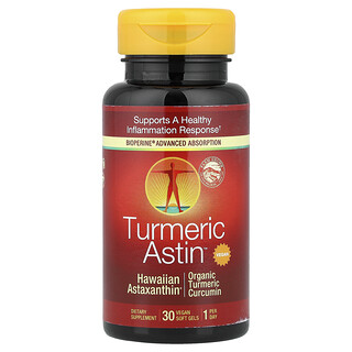 Nutrex Hawaii, Turmeric Astin™, Hawaiian Astaxanthin®, 30 cápsulas blandas veganas
