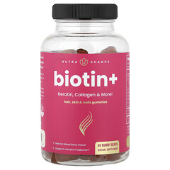 Жувальні таблетки Biotin+, ягідна суміш, 60 жувальних ведмедиків