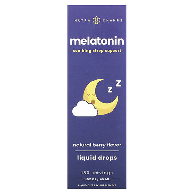 

NutraChamps Melatonin Liquid Drops Natural Berry 1.52 oz (45 ml)