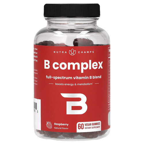 Nutrachamps B Complex, Raspberry, 60 Vegan Gummies