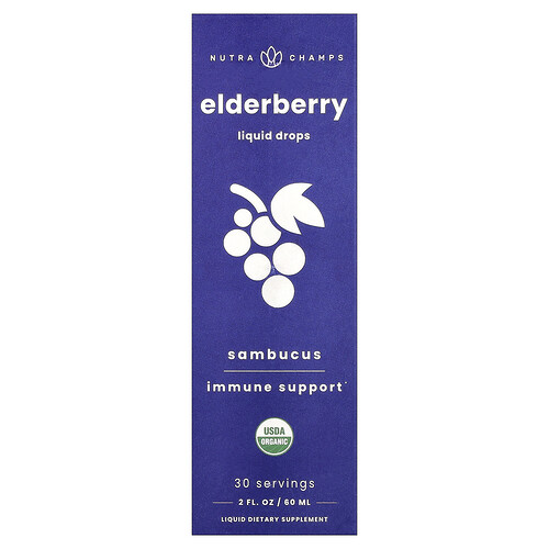 NutraChamps, Elderberry, Sambucus, flüssige Tropfen, 60 ml (2 fl. oz.)