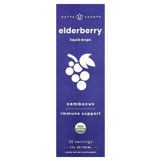 NutraChamps, Elderberry, Sambucus, flüssige Tropfen, 60 ml (2 fl. oz.)