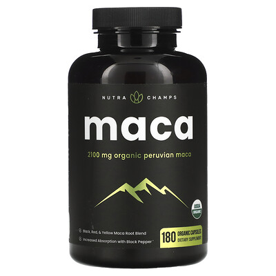 

NutraChamps Maca, 700 mg, 180 Organic Capsules