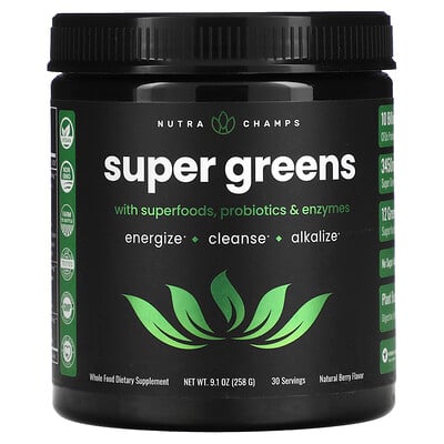 

NutraChamps Super Greens натуральные ягоды 258 г (9 1 унции)