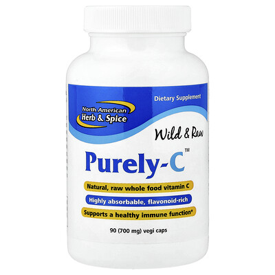 North American Herb & Spice, Purely-C™, 700 mg, 90 cápsulas vegetales