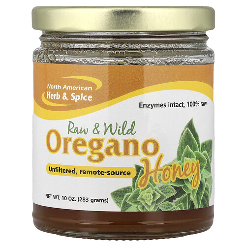 North American Herb & Spice, Raw & Wild Oregano Honey, 10 oz (283 g)