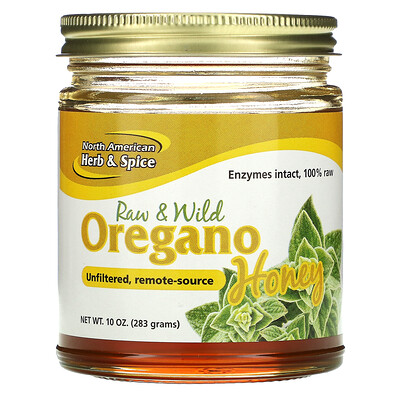 North American Herb & Spice Raw & Wild Oregano Honey 10 oz (283 g)