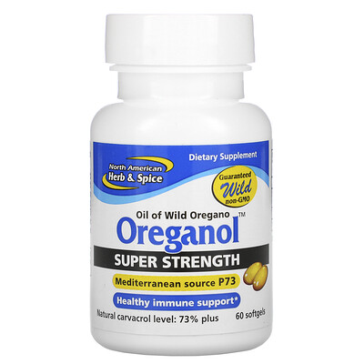 North American Herb & Spice Oreganol, Super Strength, 60 мягких желатиновых капсул