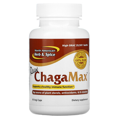 North American Herb & Spice Сырой ChagaMax 90 растительных капсул