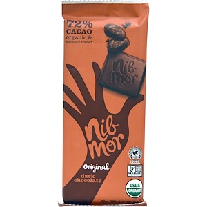 Nibmor, Органический темный шоколад, оригинальный, 2,2 унции (62 г)