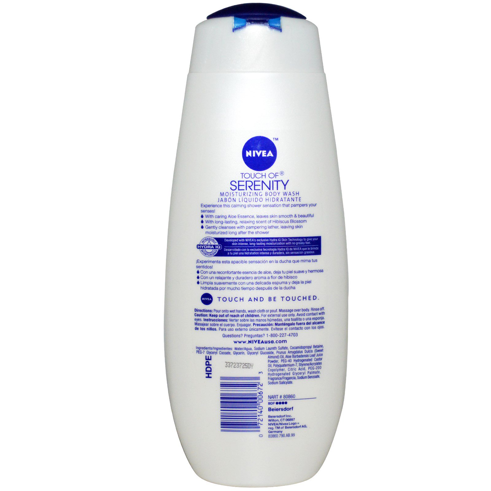 Nivea, Touch of Serenity, Moisturizing Body Wash, Hibiscus Blossom
