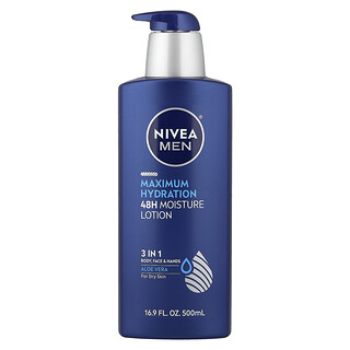 Nivea, Erkekler, Maksimum Nemlendirme, 48 Saat Nemlendirici Losyon, Kuru Ciltler İçin, 16,9 fl oz (500 ml)