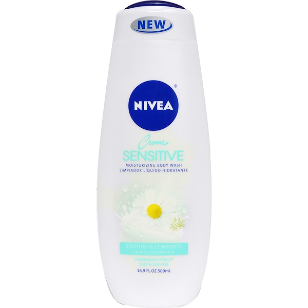 Nivea, Cream Sensitive, Moisturizing Body Wash, 16.9 fl oz (500 ml) - iHerb