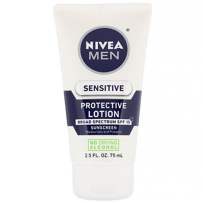 Nivea Защитный лосьон для мужчин, для чувствительной кожи, SPF 15, 75 мл (2,5 жидк. унции)