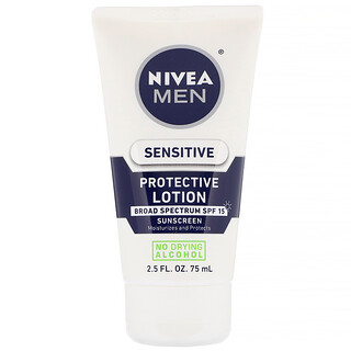 Nivea, 男士，敏感保護乳液，SPF 15，2.5 液量盎司（75 毫升）