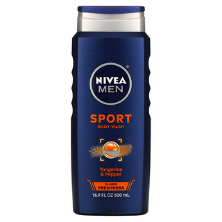 Nivea, 男士，运动后沐浴露，橘子胡椒味，16.9 液量盎司（500 毫升）