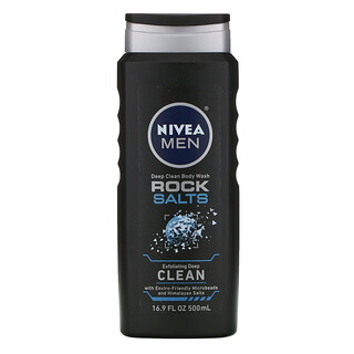 Nivea, Для мужчин, Глубоко очищающее средство для душа, каменная соль, 16,9 жидких унций (500 мл)