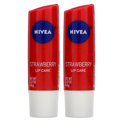 Купить Nivea Lip Care, Strawberry, 2 Pack, 0.17 oz (4.8 g) Each