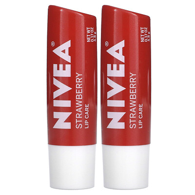 Nivea Lip Care, Клубника, 2 упаковки по 0,17 унции (4,8 г) каждая