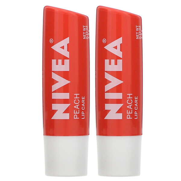 Nivea‏, Tinted Lip Care, Peach, 2 Pack, 0.17 oz (4.8 g) Each