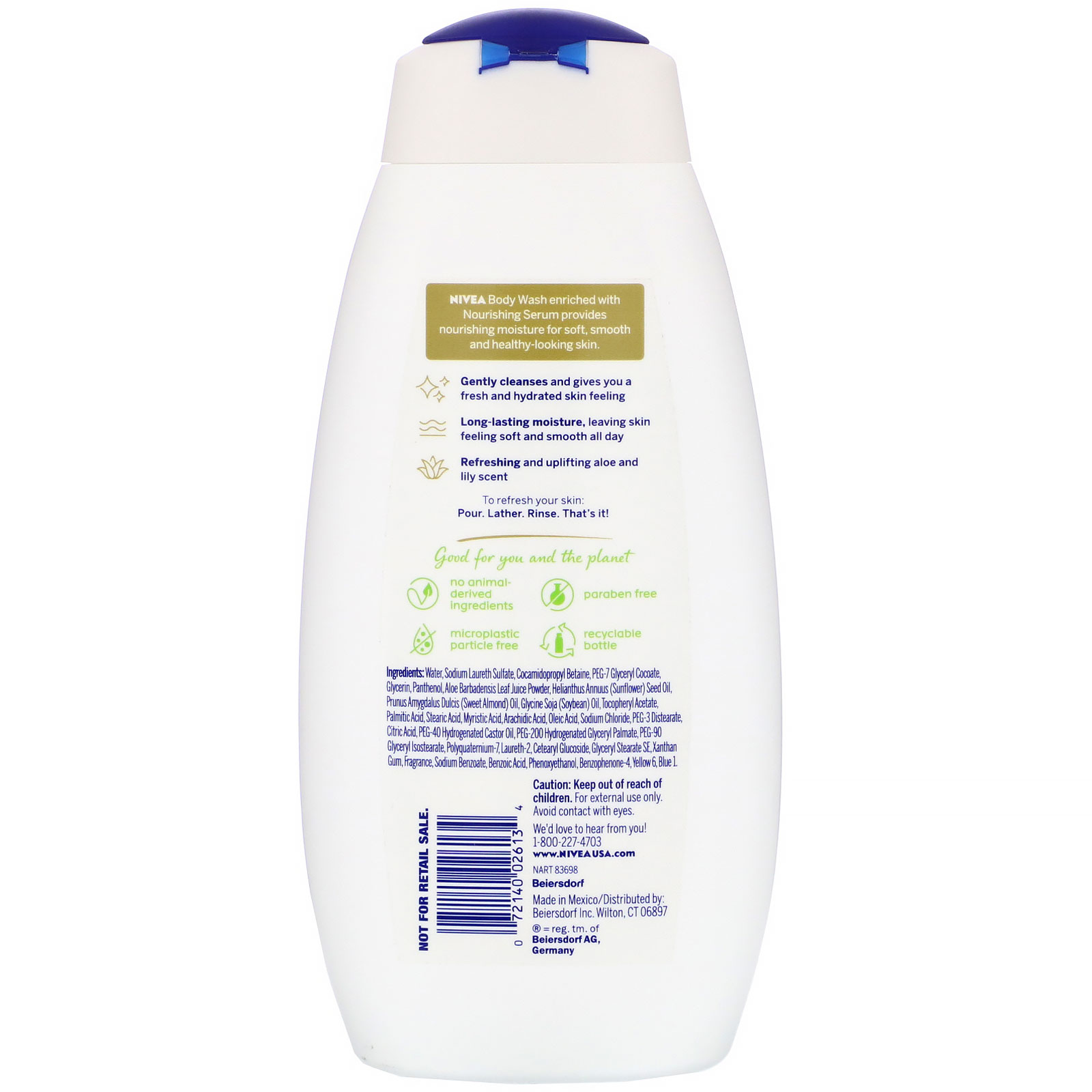Nivea, Refreshing Body Wash, Fresh Aloe & Lily, 20 fl oz (591 ml)